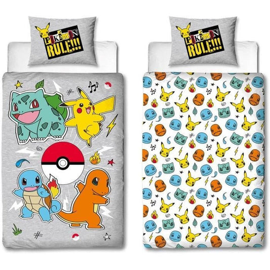 Pokémon Dekbedovertrek Set Pokémon Grijs Bed Van 140 2 Onderdelen