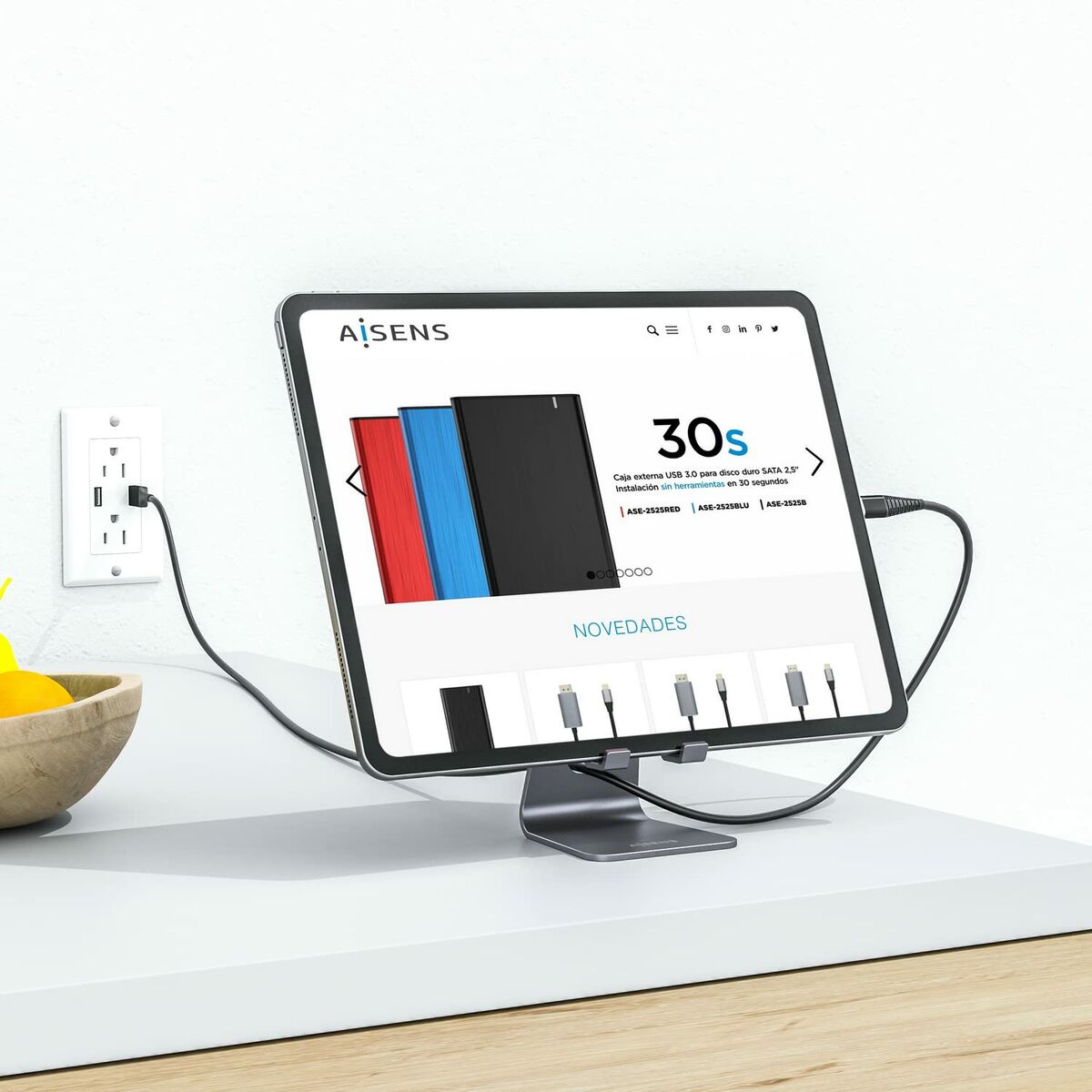 Aisens Tablethouder Aisens Ms1Pm-083 Grijs (1 Stuks)