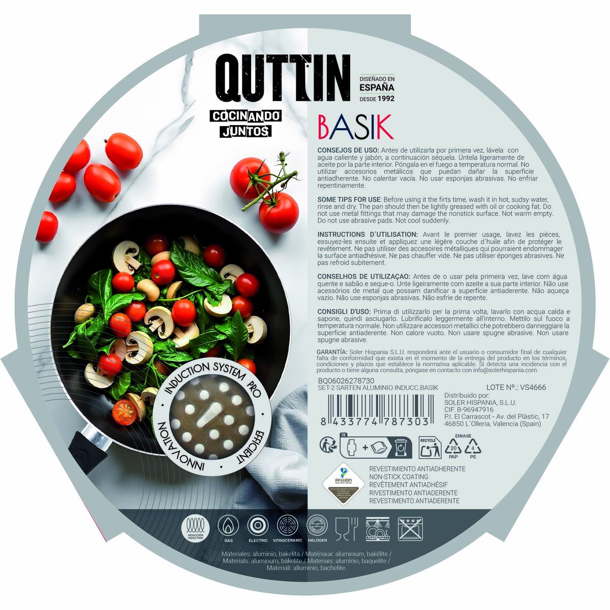 Quttin Pannenset Quttin Aluminium 24 Cm 2 Onderdelen (4 Stuks)